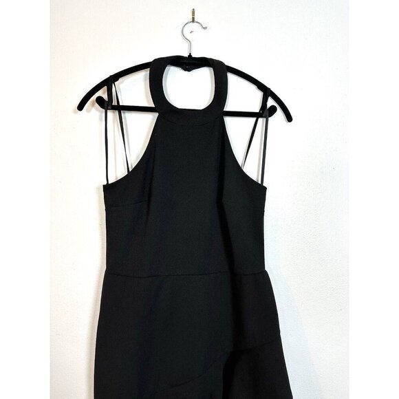 CITY‎ TRIANGLES JUNIORS sz 9 LITTLE BLACK DRESS Tiered Halter Neck Fit Flare LBD - Picture 2 of 9
